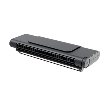 USB офисный портативный вентилятор для зарядки без листьев, компьютерный вентилятор с зажимом для экрана (черный, 1 комплект)
