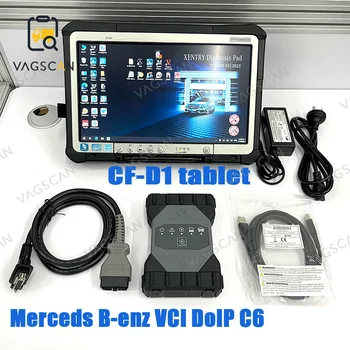 V2023 DoIP VCI WiFi Xentry MB Star C6 Оригинальный Полный набор инструментов для диагностики автомобилей и грузовиков Mb C6 Sd Connect CFD1 CF-D1 Ноутбук