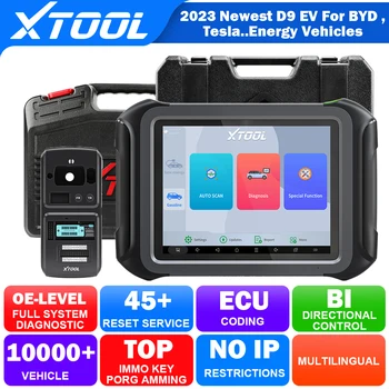 XTOOL D9EV Автомобильный Диагностический инструмент Energy Vehicles Для Tesla Для BYD С Активным тестированием батарейного блока + Кодирование ECU с kc501