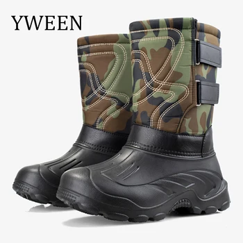 YWEEN / нескользящая обувь; Мужские осенне-зимние утепленные теплые зимние ботинки; Мужские водонепроницаемые хлопковые ботинки для рыбалки на флисовой подкладке;
