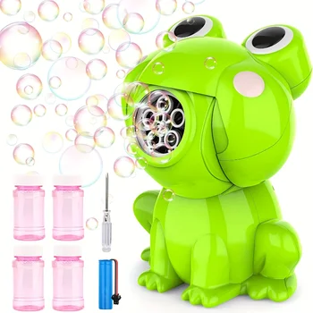 Автоматическая зарядная машина для мыльных пузырей Frog Bubble с заправкой и аккумулятором, игрушка для мыльных пузырей для вечеринок в помещении и на улице