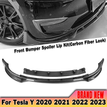 Автомобильный передний бампер, спойлер, нижняя кромка, Разветвитель, защита лезвия Canard для Tesla Model Y 2020-2023