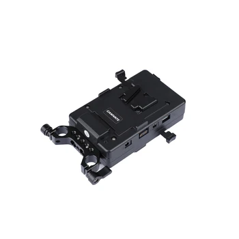Адаптер Для Батарейной платы CAMVATE V-Lock Mount С 15-мм Стержневым зажимом и двойным Разветвителем питания Для Видеомагнитофона DSLR-камеры