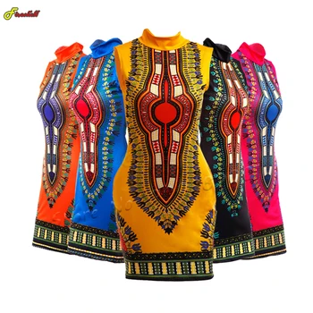 Африканские платья для женщин, праздничный Косплей-костюм, эластичный халат с принтом Дашики, Африканская женская одежда