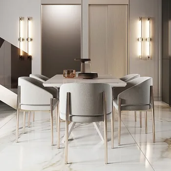 Бархатные Офисные Обеденные стулья Кресло Nordic Luxury Dining Chairs Точная копия Дизайнерской эргономичной мебели для дома Muebles De Cocina