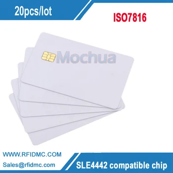 Бесплатная доставка-SLE4442 Контактная чип-карта ISO7816 ПВХ смарт-IC-карта -20 штук