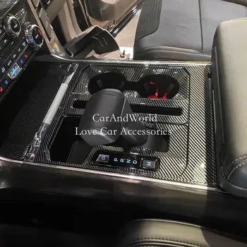 Внутренняя Коробка переключения передач из Углеродного волокна, Держатель Стакана для воды, Рамка, накладка, автомобильные аксессуары для Ford Raptor F150 2022-2024