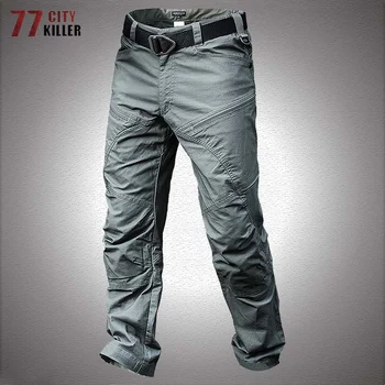 Водонепроницаемые тактические брюки, Мужские Военные эластичные Армейские брюки SWAT, Мужские уличные износостойкие спортивные штаны для пеших прогулок