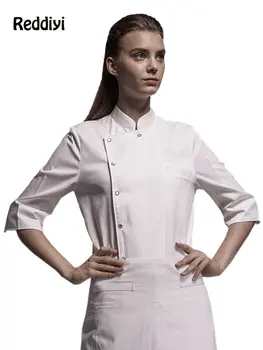 Высококачественная Женская рубашка шеф-повара, Куртка повара гостиничного ресторана, Спецодежда для общественного питания, Кухонный халат для приготовления пищи, Спецодежда для пекарей