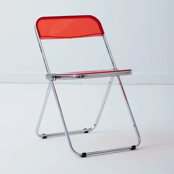 Высококачественные Складные Стулья, Стул со спинкой из прозрачного пластика, стулья для переговоров в Домашнем Офисе, Удобная мебель для столовой