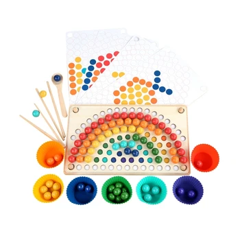 Детская игрушка для сортировки Интерактивных детских Разноцветных Бусин, Настольные игры для сортировки, Лучший подарок, Количество бусин, цвет
