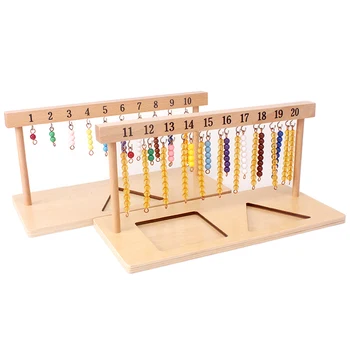 Детская игрушка Математическая игрушка Монтессори, разноцветные бусины, вешалка для лестницы, цветные бусины, лестница от 1 до 20, детские игрушки для раннего обучения детей