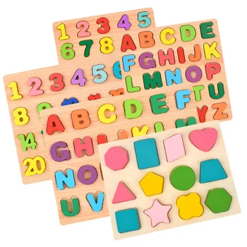Детская цифра, фонетическая головоломка, форма буквы, когнитивные игрушки для раннего образования, строительный блок для младенцев, доска для хватания руками