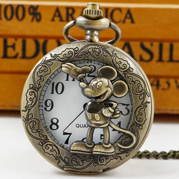 Детские Мультяшные кварцевые карманные часы, ожерелье, Подвеска, Винтажный тематический подарок reloj de bolsillo