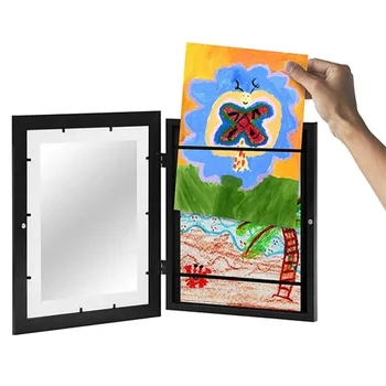 Детские Художественные рамки, Рамка для детских художественных проектов, Сменная Рамка для отображения изображений, Детские художественные работы, Рисунки, Картины (Черный, формата А4)