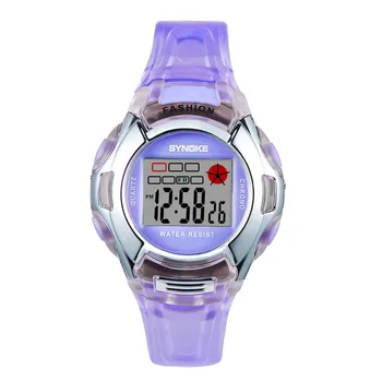 Детские часы с цветным светящимся циферблатом, водонепроницаемые цифровые часы с будильником, Детские многофункциональные спортивные часы для мальчиков и девочек