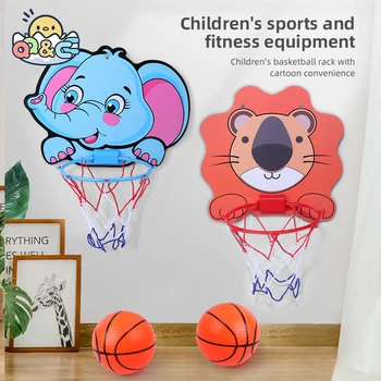 Детское баскетбольное кольцо с Мультяшными животными, Семейная Интерактивная развивающая игрушка для Пробивания Внутренних и Наружных стеновых шариковых игрушек для детских подарков