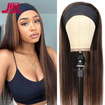 Джинкайли, синтетические женские парики с повязкой на голову, термостойкий парик с длинной прямой лентой для волос, Новые модные головные уборы для чернокожих женщин