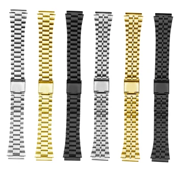 Для Casio стальной браслет a158/a159/A168/a169/b650/aq230/700 маленькие золотые аксессуары для часов выпуклый рот18 мм черный браслет