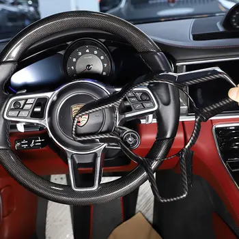 Для Porsche Macan 2014-2021 ABS Матово-черный/Из Углеродного волокна/Красный Автомобильный Руль, Рамка, Накладка, Наклейка, Автоаксессуары