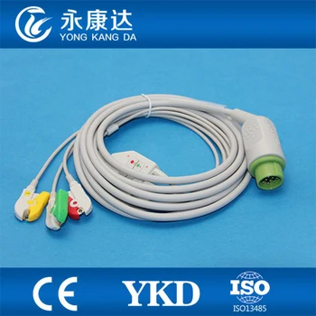 Для биосветного цельного кабеля ЭКГ с 3 выводами и провода с зажимом IEC для монитора пациента с бесплатной доставкой