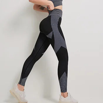 Женские леггинсы для йоги с высокой талией, Бесшовные Леггинсы для фитнеса, Спортивные штаны для бега в стиле Хип-хоп, Спортивная одежда