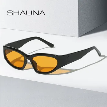 Женские солнцезащитные очки SHAUNA Fashion Y2K в оправе с ретро-покрытием, мужские спортивные очки UV400