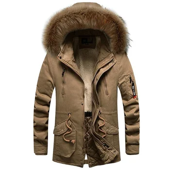 Зимняя меховая утепленная куртка, Мужские Повседневные Хлопчатобумажные парки с капюшоном, Новая Неопределенная Одежда, Мужская верхняя одежда, толстые теплые флисовые ветрозащитные пальто