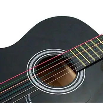 Идеальный 1 Комплект 6шт Стальных струн Радужного цвета Для акустической гитары, сталь, длительный срок службы, Стабильные мелодии, отличное звучание