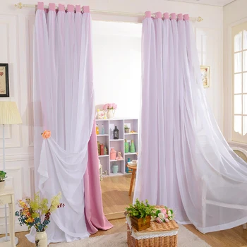 Изготовленные на заказ Princess Beauty Новые корейские модели, матовые полностью затемненные шторы для гостиной, белый тюль/прозрачные шторы для комнаты девочек