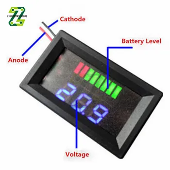 Индикатор уровня заряда батареи Измеритель емкости литиевой батареи 12V Тестер Дисплей Светодиодный Тестер Вольтметр