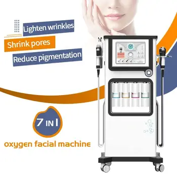 Кислородный аппарат для лица 7 In1, Отбеливание кожи, Лечение акне, Лифтинг лица, Оборудование для красоты и здоровья Super Bubble Hydro