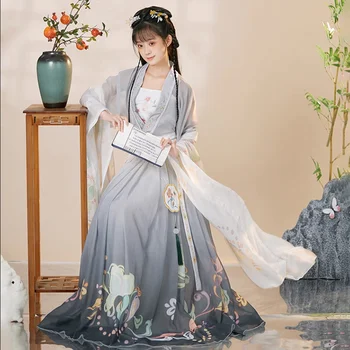 Китайские платья Hanfu для женщин, Древние Традиционные Комплекты Hanfu с вышивкой, Карнавальный Костюм Феи для Косплея, Танцевальное платье Hanfu
