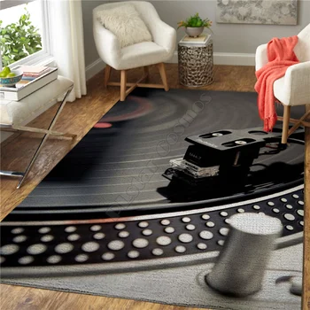 Коврик для проигрывателя пластинок, 3D-принт по всему ковру, Фланелевый коврик для гостиной, спальни, нескользящий коврик для пола 02
