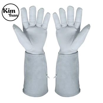 Кожаные сварочные перчатки KIM YUAN -термостойкие, идеально подходят для садоводства/сварки Tig/пчеловодства/барбекю