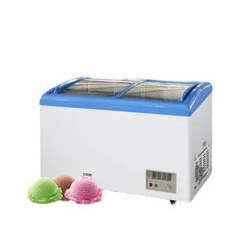 Коммерческий Небольшой Горизонтальный холодильник С однотемпературной морозильной камерой, Холодильные Витрины с полным раздвижным стеклом