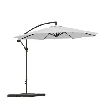 Консольный офсетный зонт с базовым грузом в комплекте для наружного патио, устойчивый к ультрафиолетовому излучению, белый