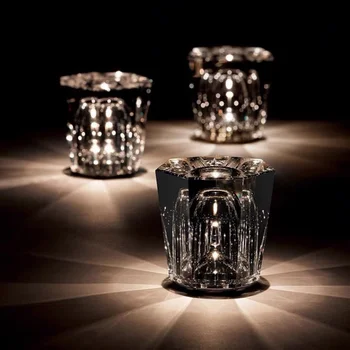 Креативная лампа с кристаллами бриллиантов, Обеденный стол в баре отеля, Кнопка затемнения с тремя передачами, Прикроватная тумбочка для спальни, Маленькая ночная лампа