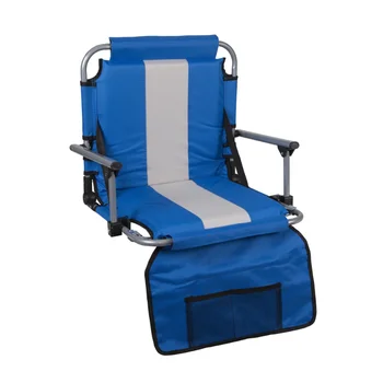 Кресло для кемпинга, синее сиденье для стадиона, компактно складывающееся с надежными защелкивающимися замками и плечевым ремнем, Уличные пляжные стулья