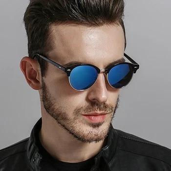 Круглые Солнцезащитные очки Мужские Брендовые Дизайнерские Винтажные Солнцезащитные Очки Мужские Классические Очки для вождения в ретро-металлической оправе Oculos De Sol