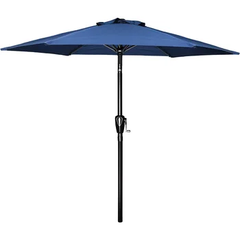 Круглый зонт для патио Aukfa длиной 7,5 футов - Открытый зонт для пляжа у бассейна Market - Bluepatio canopy