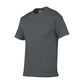 Летняя модная мужская футболка Повседневная однотонная классическая футболка с коротким рукавом Мужская 100% хлопок Оверсайз XYA
