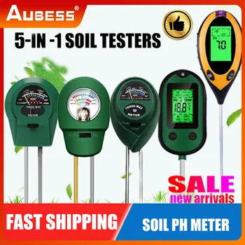 Лидер продаж, Цифровой измеритель PH почвы 5 в 1, монитор влажности, температура, тестер солнечного света для садоводства, выращивания растений, с Blacklight
