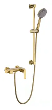 Матовый золотой латунный смеситель для душа в ванной комнате с выдвижной планкой, двухфункциональный кран с выходом воды, ручной набор насадок для душа