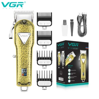 Машинка для стрижки волос VGR, Беспроводная машинка для стрижки волос, Профессиональный Триммер для волос для мужчин, Металлическая Машинка для стрижки волос, Парикмахерская, Перезаряжаемая V-142