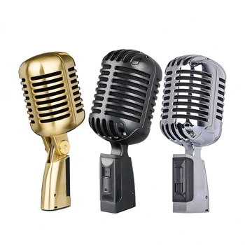 Микрофон в винтажном стиле Профессиональный Проводной Микрофон Динамический Подвижный Профессиональный Динамический вокальный микрофон