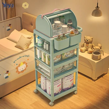 Многослойный Мобильный стеллаж для хранения товаров для новорожденных Простая тележка для хранения детских товаров