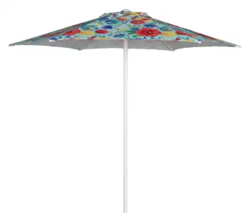 Многоцветный Цветочный 7,5-Футовый Шестигранный Пуш-ап Зонт для Патио