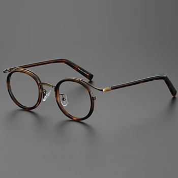 Модная круглая оправа для очков из сплава в стиле ретро, мужские дизайнерские брендовые оптические очки, женские очки для чтения при близорукости по рецепту