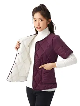 Модная уличная одежда в стиле Харадзюку, теплая куртка с коротким рукавом M-4XL, повседневная однотонная зимняя высококачественная женская теплая куртка
